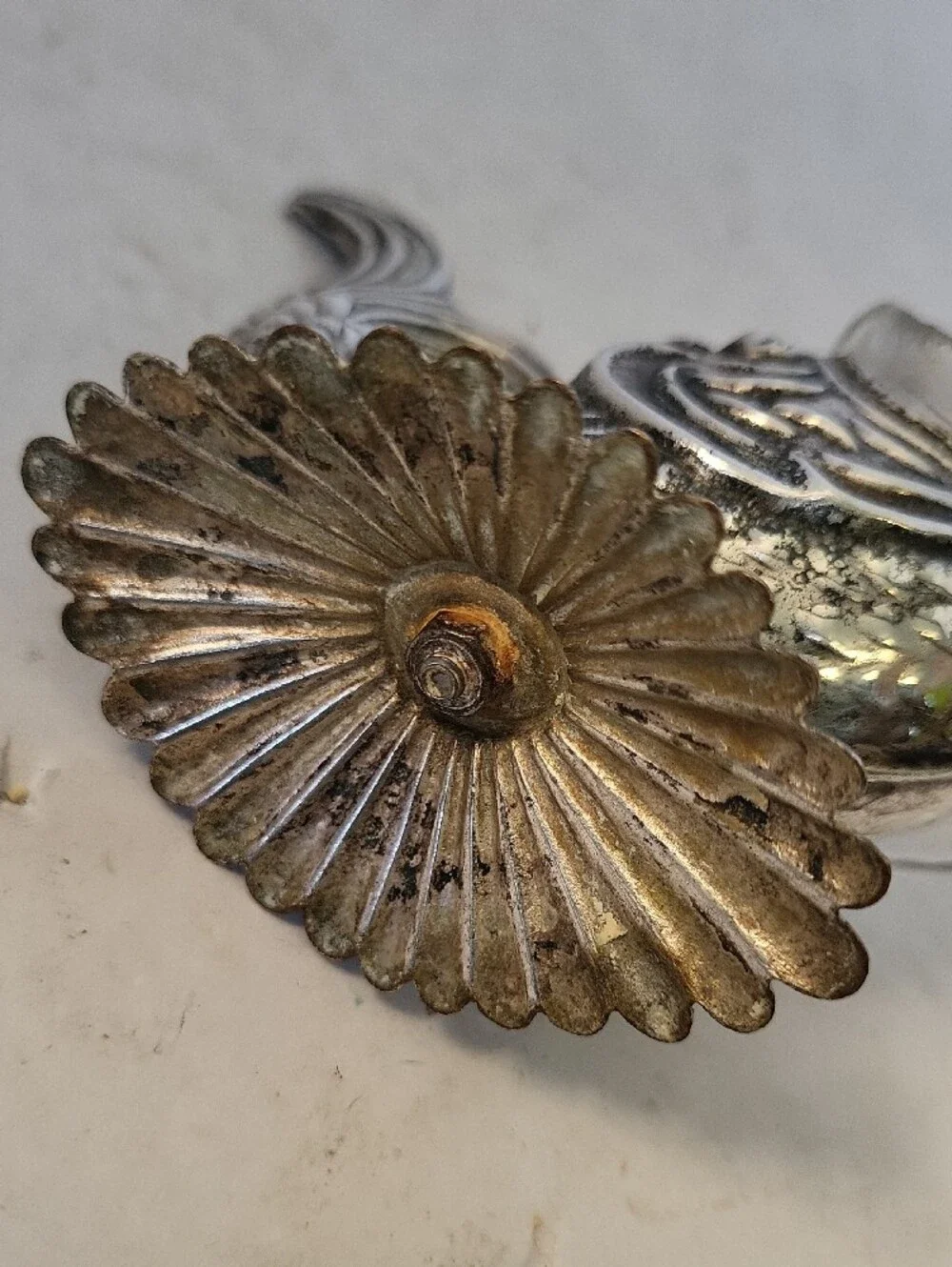 Vintage Art Nouveau Style Fish Open Salt Cellar Silver Plate